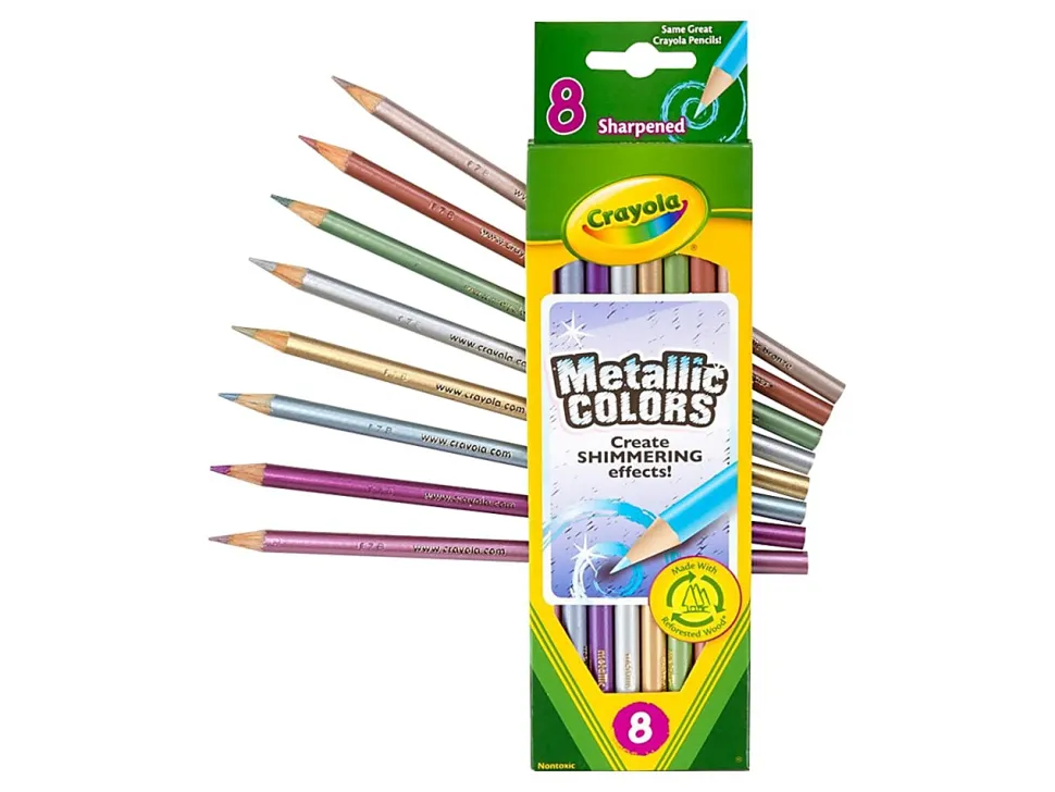 Crayola® Metallic Color Pencils, Assorted Colors, Box Of 8 Color Pencils