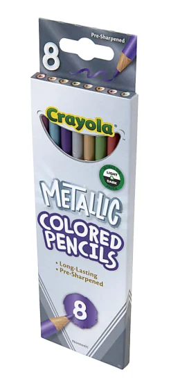 Crayola® Metallic Color Pencils, Assorted Colors, Box Of 8 Color Pencils