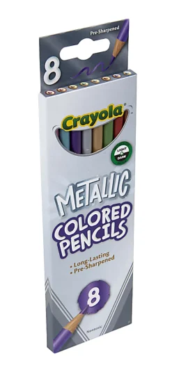Crayola® Metallic Color Pencils, Assorted Colors, Box Of 8 Color Pencils