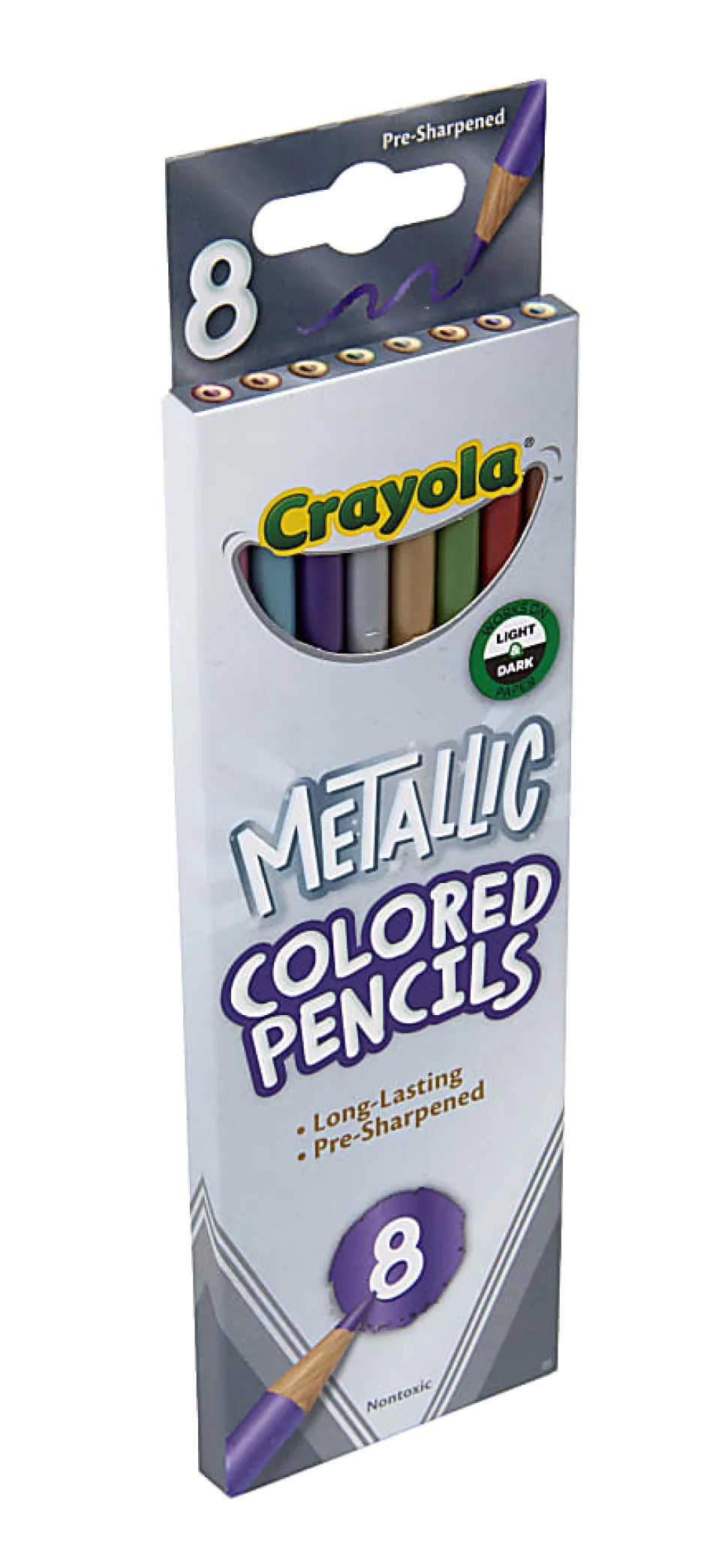 Crayola® Metallic Color Pencils, Assorted Colors, Box Of 8 Color Pencils