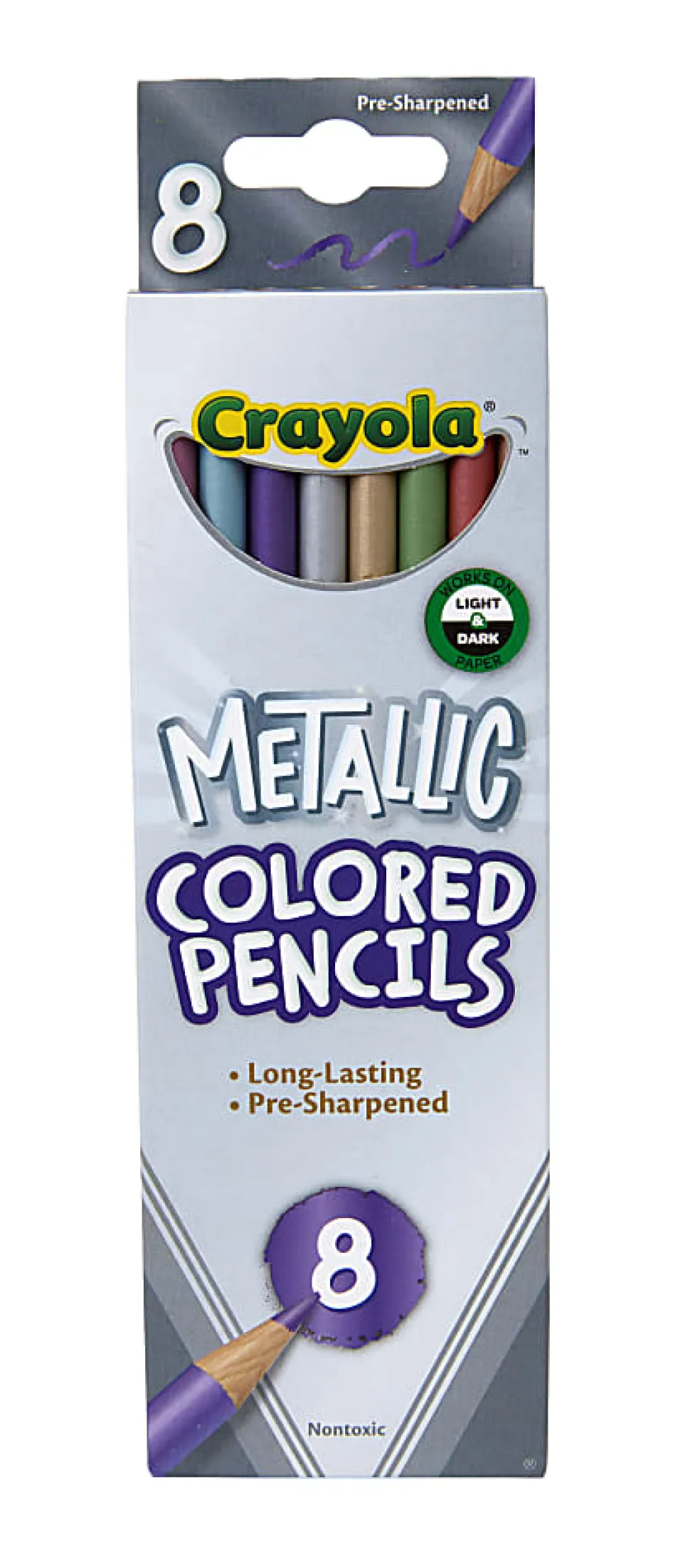 Crayola® Metallic Color Pencils, Assorted Colors, Box Of 8 Color Pencils