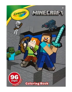 Crayola Minecraft Coloring Book for Kids (96pgs), Includes Minecraft Sticker Sheet, Kids Coloring Pages, Minecraft Gift for Boys & Girls, 3+