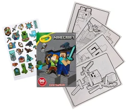 Crayola Minecraft Coloring Book for Kids (96pgs), Includes Minecraft Sticker Sheet, Kids Coloring Pages, Minecraft Gift for Boys & Girls, 3+
