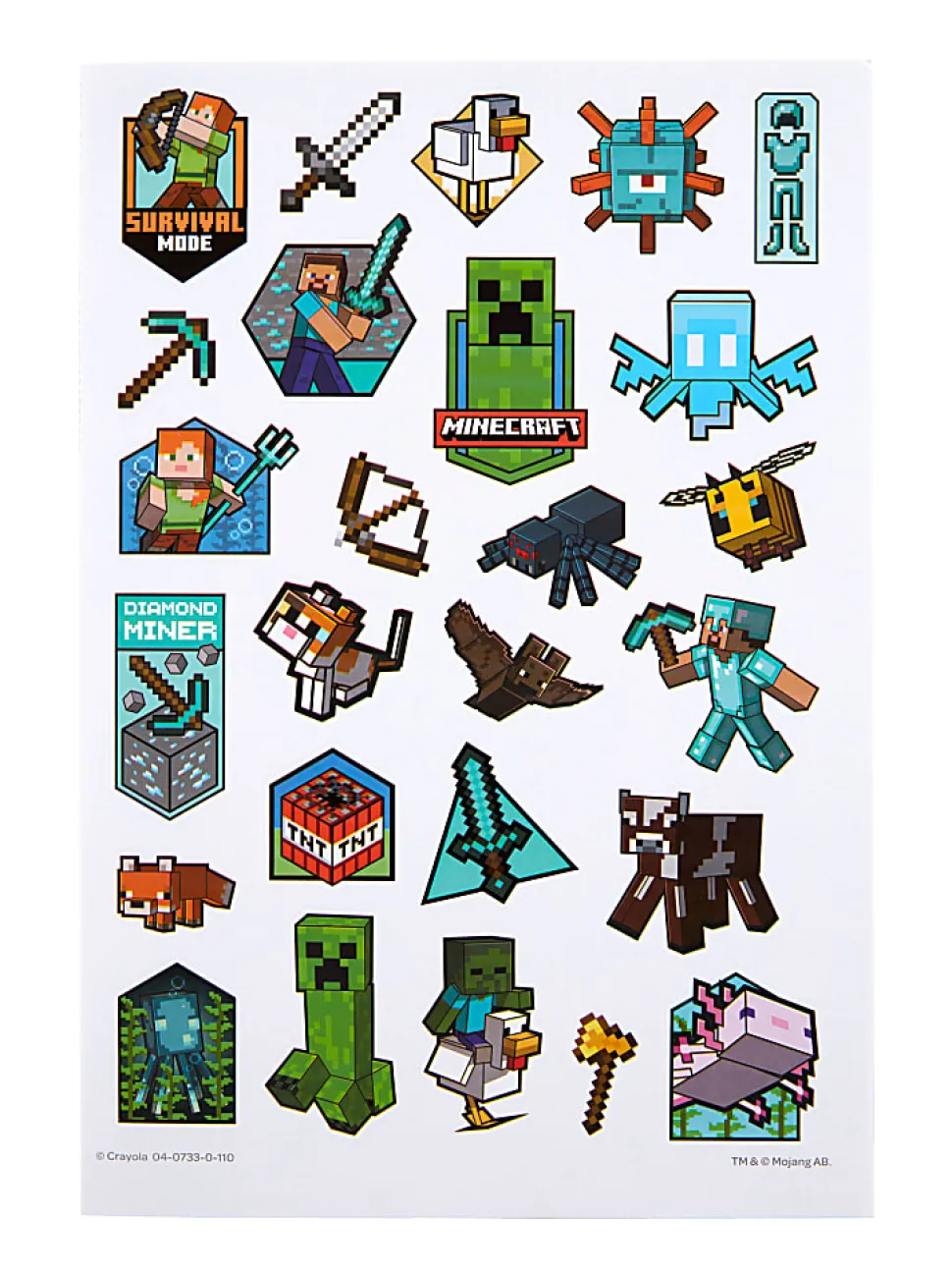 Crayola Minecraft Coloring Book for Kids (96pgs), Includes Minecraft Sticker Sheet, Kids Coloring Pages, Minecraft Gift for Boys & Girls, 3+