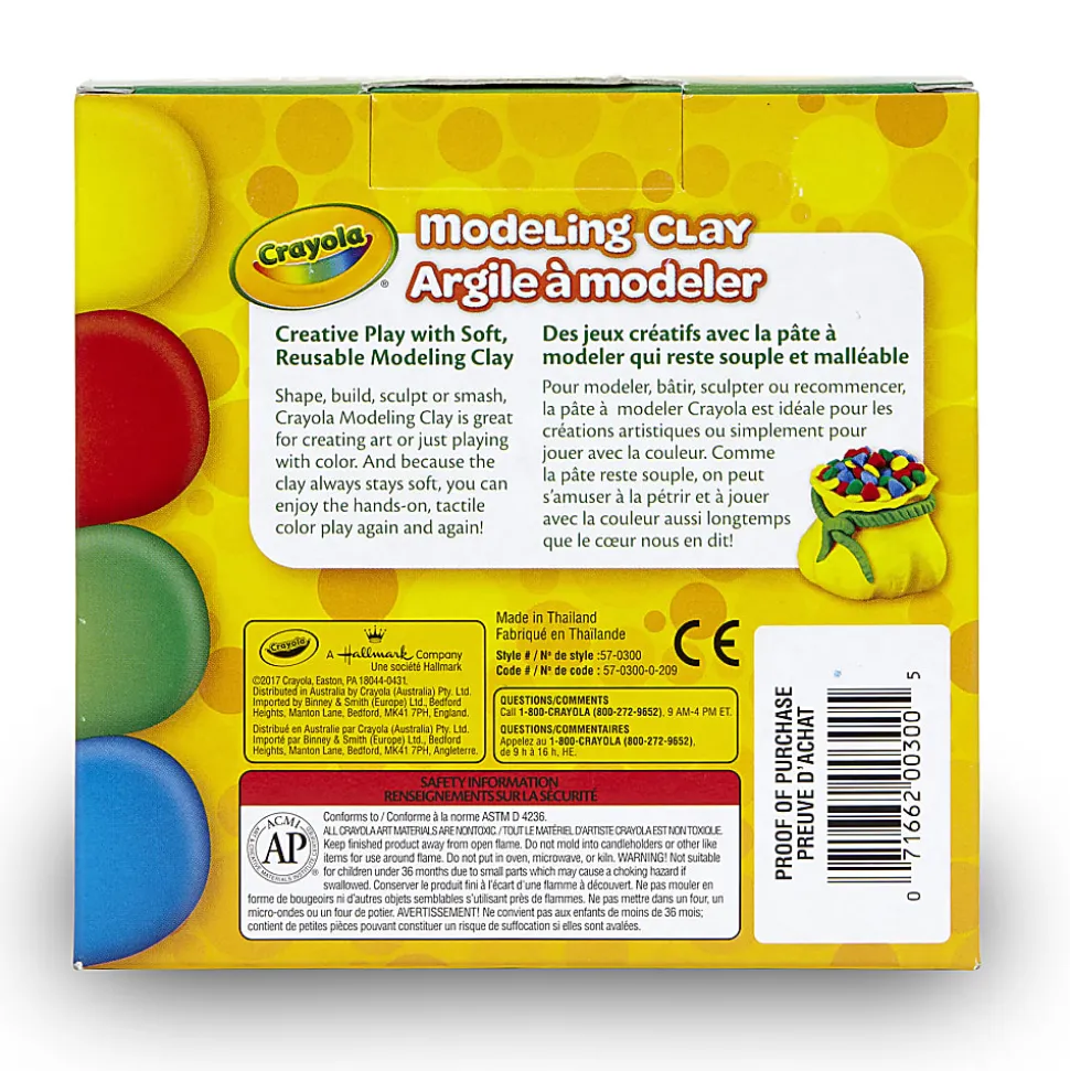 Crayola® Modeling Clay, Assorted Colors, 1 Lb, Set Of 12 Boxes
