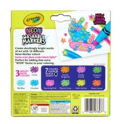 Crayola Neon Marker Set (10ct), Art Markers for Kids, 7 Glow in the Dark Marker Colors, Broad Line, Gift for Kids, Ages 3+
