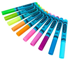 Crayola Neon Marker Set (10ct), Art Markers for Kids, 7 Glow in the Dark Marker Colors, Broad Line, Gift for Kids, Ages 3+
