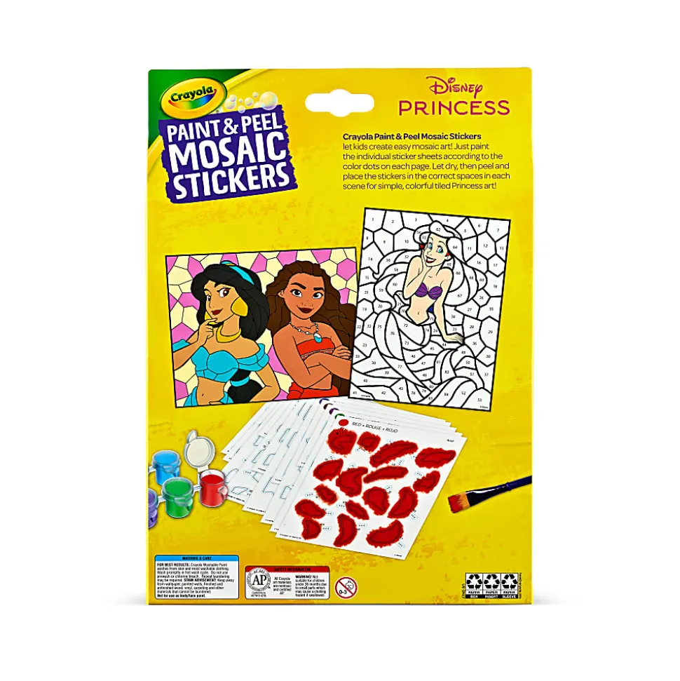 Crayola Paint & Peel Mosaic Stickers (20+ Pcs), Paint By Number For Kids, Mosaic Arts & Crafts, Kids Washable Paint, Sticker Sheet