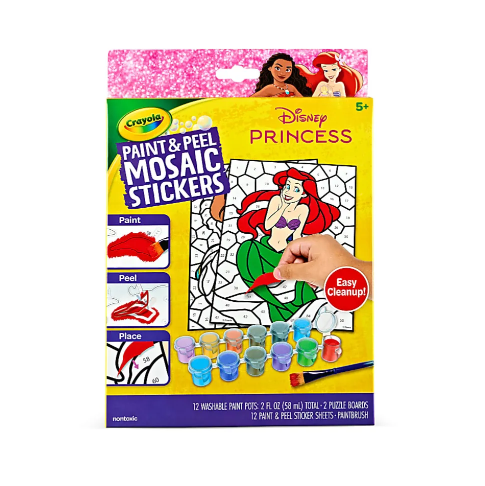 Crayola Paint & Peel Mosaic Stickers (20+ Pcs), Paint By Number For Kids, Mosaic Arts & Crafts, Kids Washable Paint, Sticker Sheet