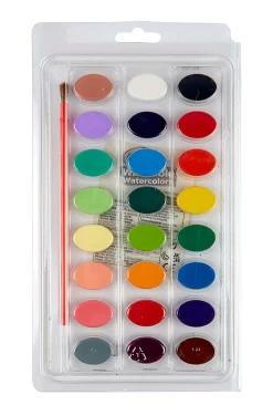 Crayola 24-Pan Washable Watercolor Paint, 2 Oz, Assorted Colors, Pack Of 24 Paint Colors
