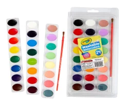 Crayola 24-Pan Washable Watercolor Paint, 2 Oz, Assorted Colors, Pack Of 24 Paint Colors