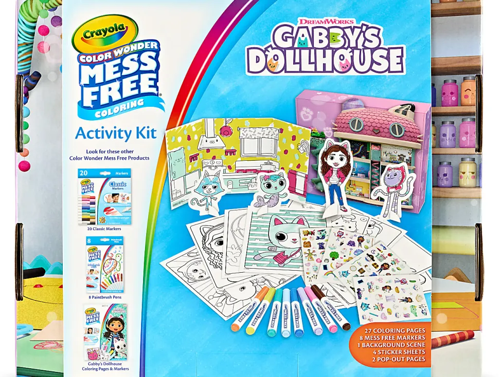 Crayola Paper Color Wonder Activity Kit, 8" x 10", Gabby's Dollhouse