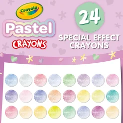 Crayola Pastel Crayons, 3-5/8", Assorted Colors, 24 Crayons Per Pack, Bundle Of 6 Packs