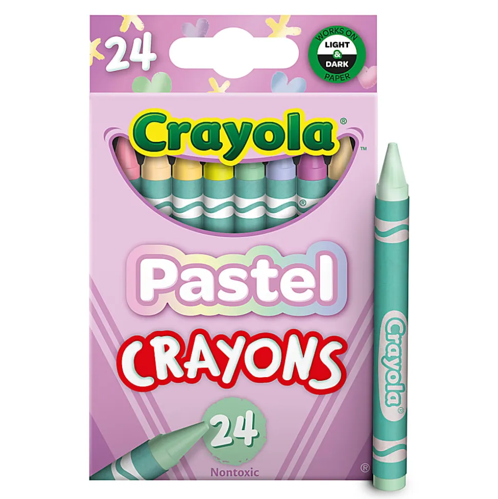 Crayola Pastel Crayons, 3-5/8", Assorted Colors, 24 Crayons Per Pack, Bundle Of 6 Packs