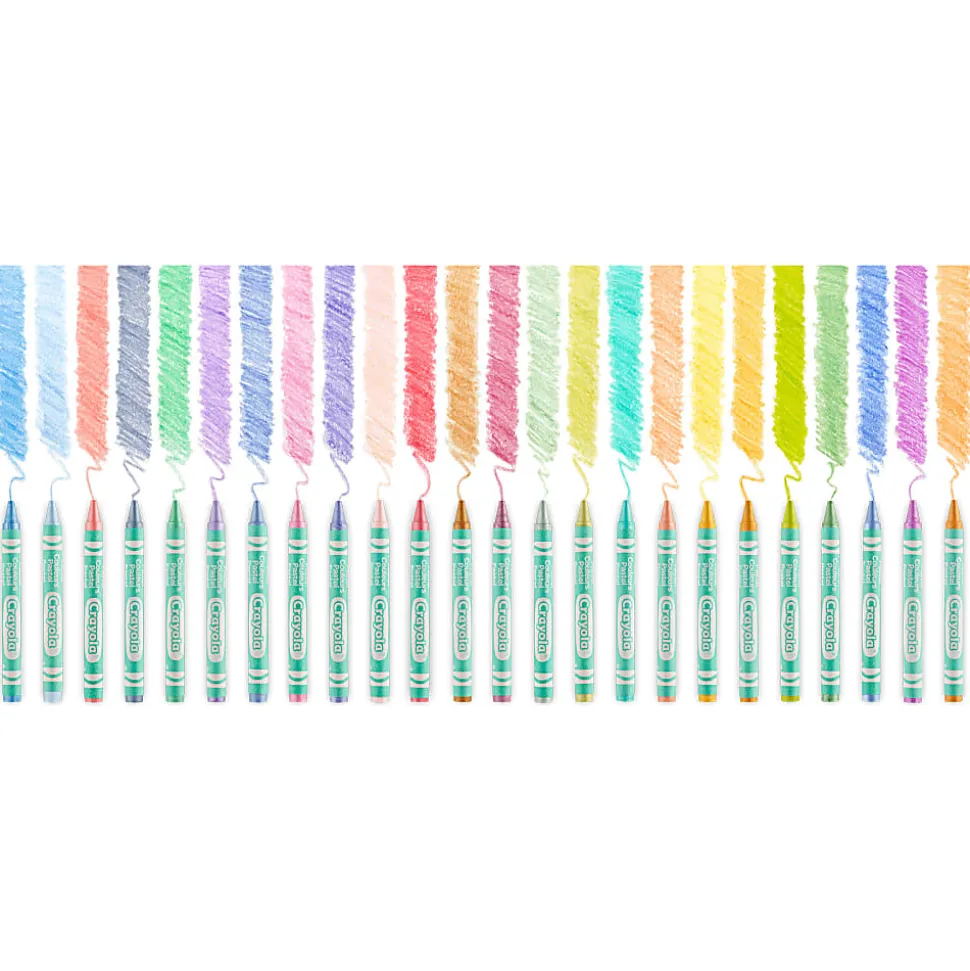 Crayola Pastel Crayons, 3-5/8", Assorted Colors, 24 Crayons Per Pack, Bundle Of 6 Packs
