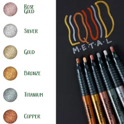 Crayola Signature Liquid Metal Craft Markers, Assorted Colors, Pack Of 6