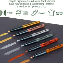 Crayola Signature Liquid Metal Craft Markers, Assorted Colors, Pack Of 6