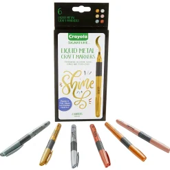 Crayola Signature Liquid Metal Craft Markers, Assorted Colors, Pack Of 6