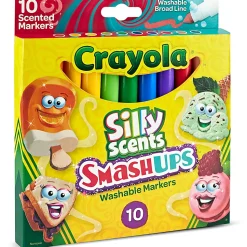 Crayola® Silly Scents Slim Scented Washable Markers, Broad Point, Assorted Colors, Pack Of 10 Markers