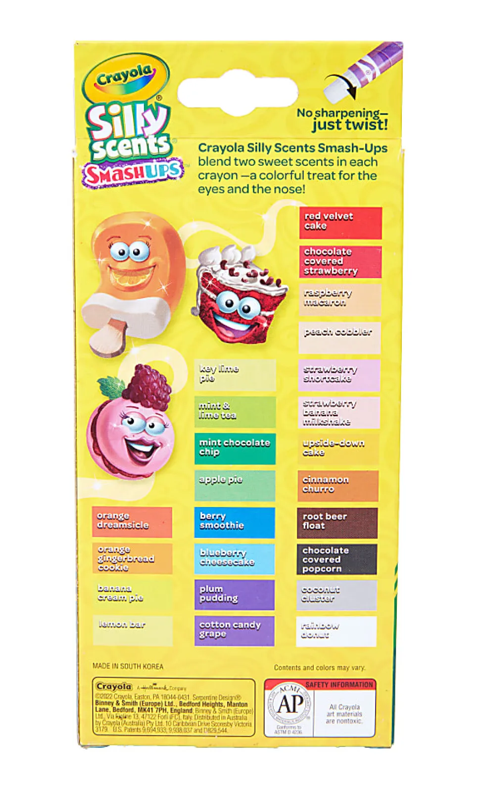 Crayola® Silly Scents Smashups Twistable Crayons, Assorted Colors, Box Of 24 Crayons