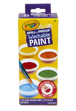 Crayola Spill Proof Washable Paint 5CT SET W/Brush Assorted Colors