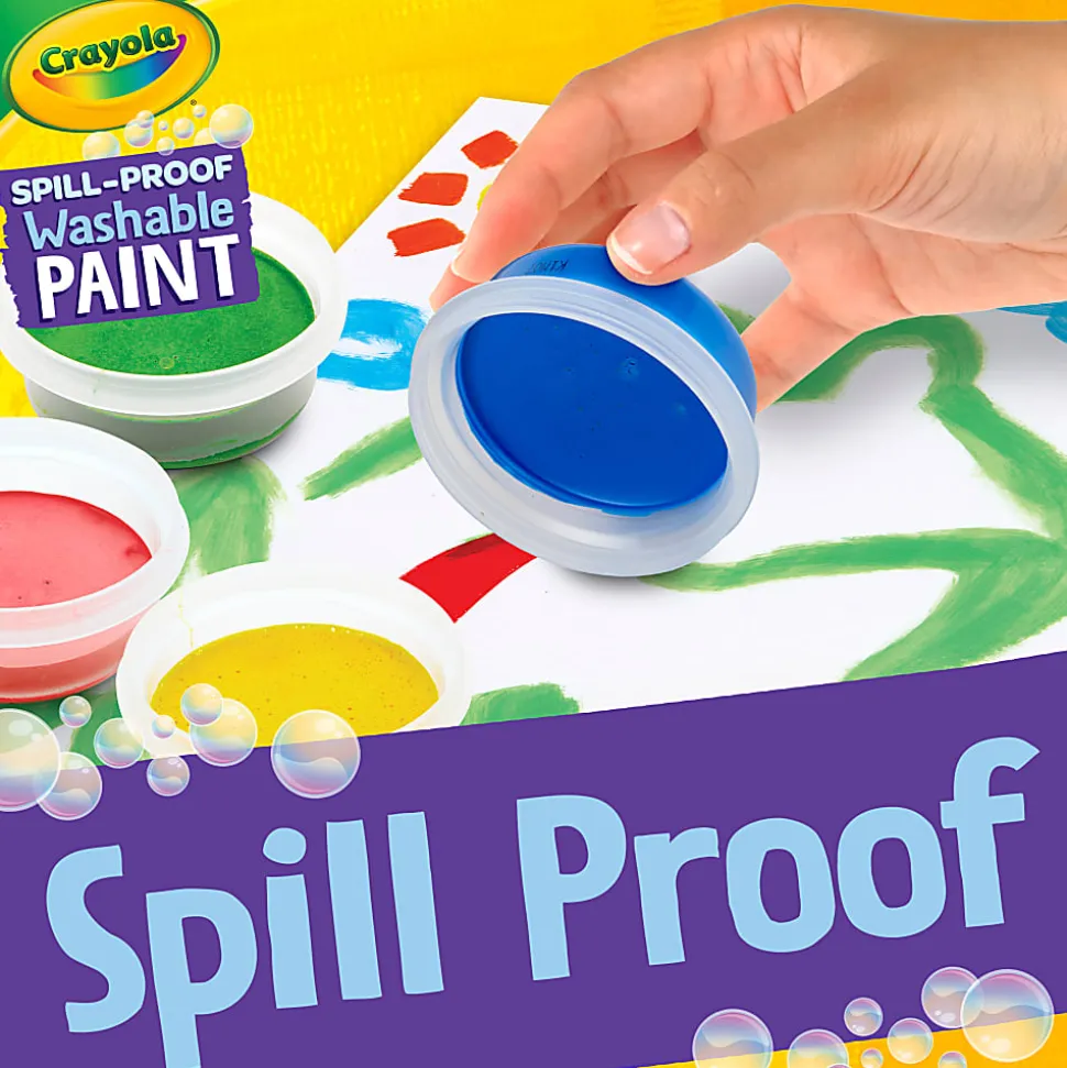 Crayola Spill Proof Washable Paint 5CT SET W/Brush Assorted Colors