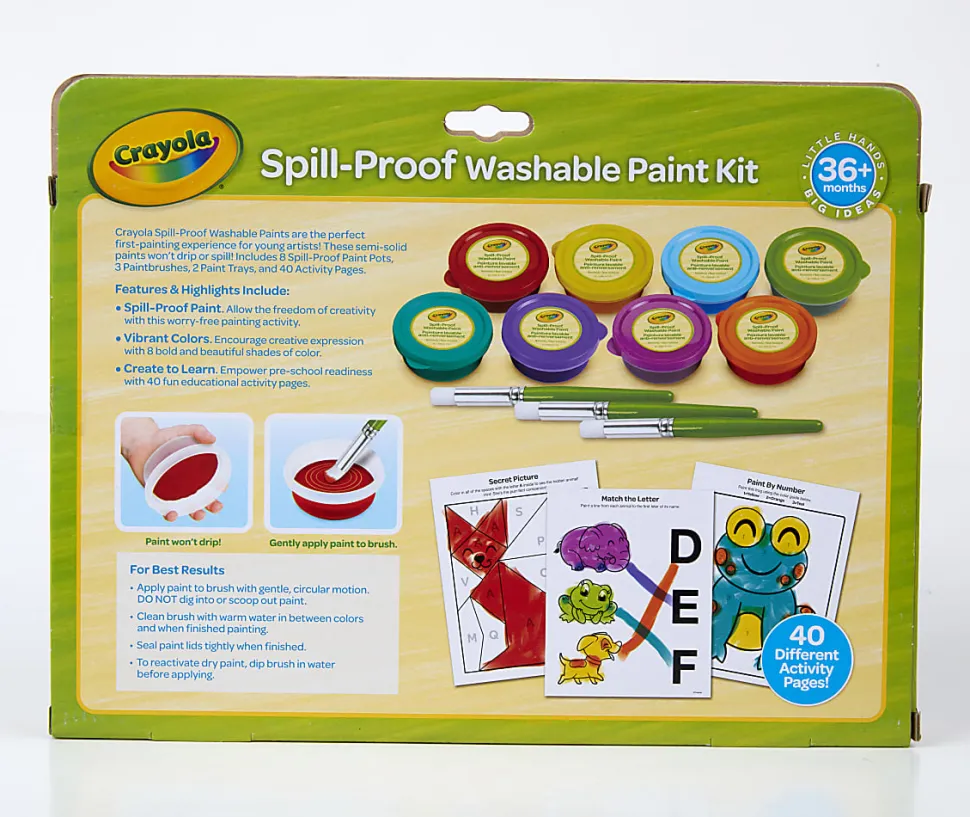 Crayola® Spill-Proof Washable Paint Kit, Kit Of 52 Pieces