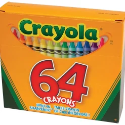 Crayola® Standard Crayons With Built-In Sharpener, Assorted Colors, Box Of 64 Crayons