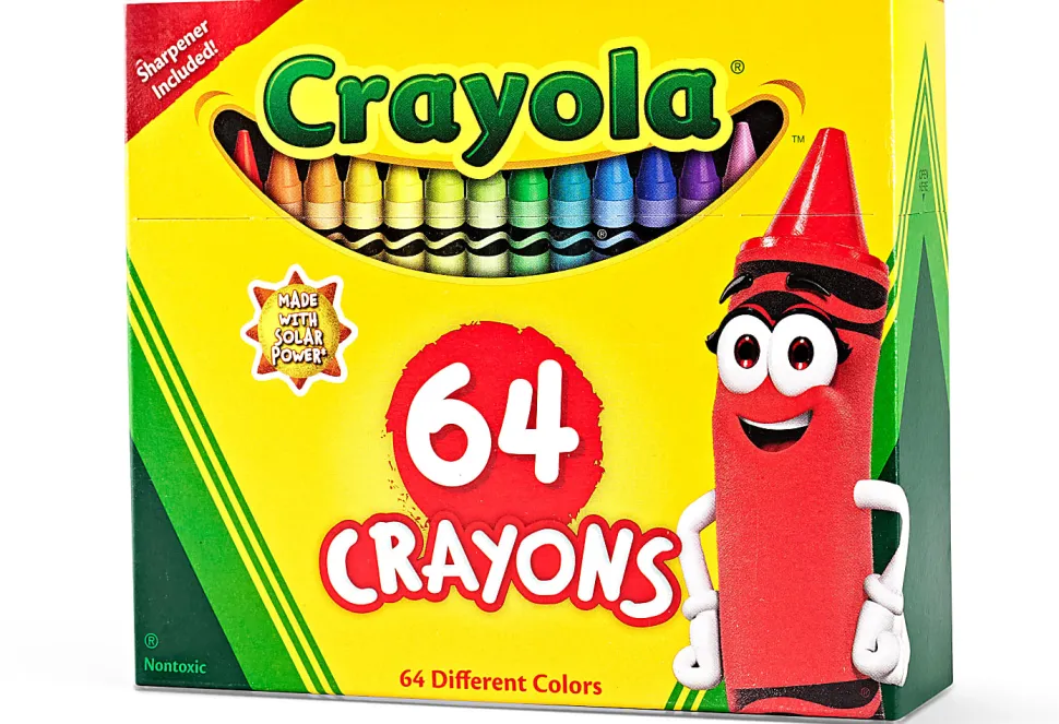 Crayola® Standard Crayons With Built-In Sharpener, Assorted Colors, Box Of 64 Crayons