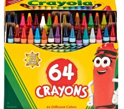 Crayola® Standard Crayons With Built-In Sharpener, Assorted Colors, Box Of 64 Crayons