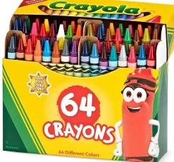 Crayola® Standard Crayons With Built-In Sharpener, Assorted Colors, Box Of 64 Crayons
