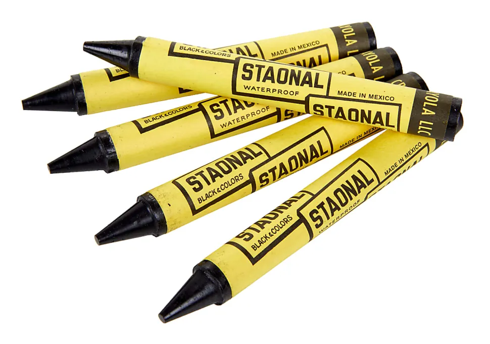 Crayola® Staonal Marking Crayons, 5", Black, Box Of 8 Crayons