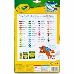 Crayola® Super Tips Washable Markers, Conical Point, Assorted Classic Colors, Box Of 50