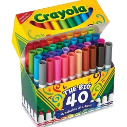 Crayola® The Big 40 Washable Markers, Set Of 40 Markers, Conical Point, Assorted Colors
