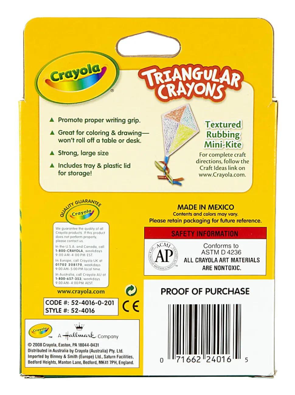 Crayola® Triangular Crayons, Box of 16