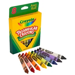 Crayola Triangular Crayons, Large Size, Assorted Colors, 8 Crayons Per Box, Set Of 12 Boxes