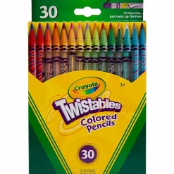 Crayola® Twistables® Color Pencils, Assorted Colors, Cylindrical Pouch, Set Of 30