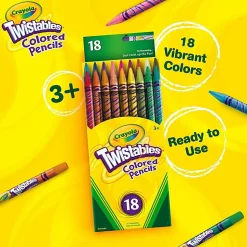 Crayola® Twistables® Color Pencils, Assorted Colors, Set Of 18