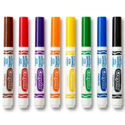 Crayola Ultra-Clean Markers, Pack Of 6 Boxes, Conical Tip, Classic Colors, 8 Markers Per Box