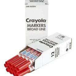 Crayola® Washable Broad Line Markers, Red, Pack Of 12 Markers