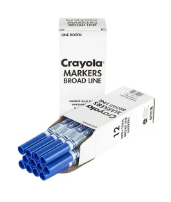 Crayola® Washable Broad Line Markers, Blue, Pack Of 12 Markers