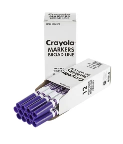 Crayola® Washable Broad Line Markers, Violet, Pack Of 12 Markers