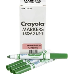 Crayola® Washable Broad Line Markers, Green, Pack Of 12 Markers