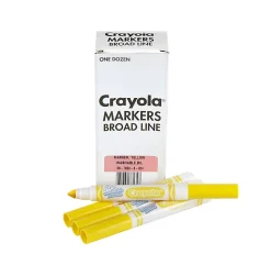 Crayola® Washable Broad Line Markers, Yellow, Pack Of 12 Markers
