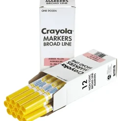 Crayola® Washable Broad Line Markers, Yellow, Pack Of 12 Markers