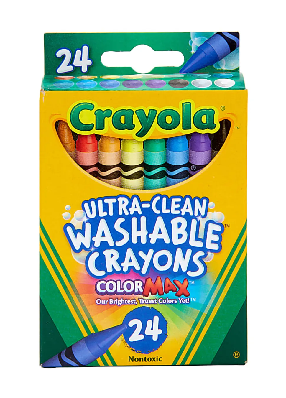 Crayola® Washable Crayons, Assorted Colors, Pack Of 24 Crayons