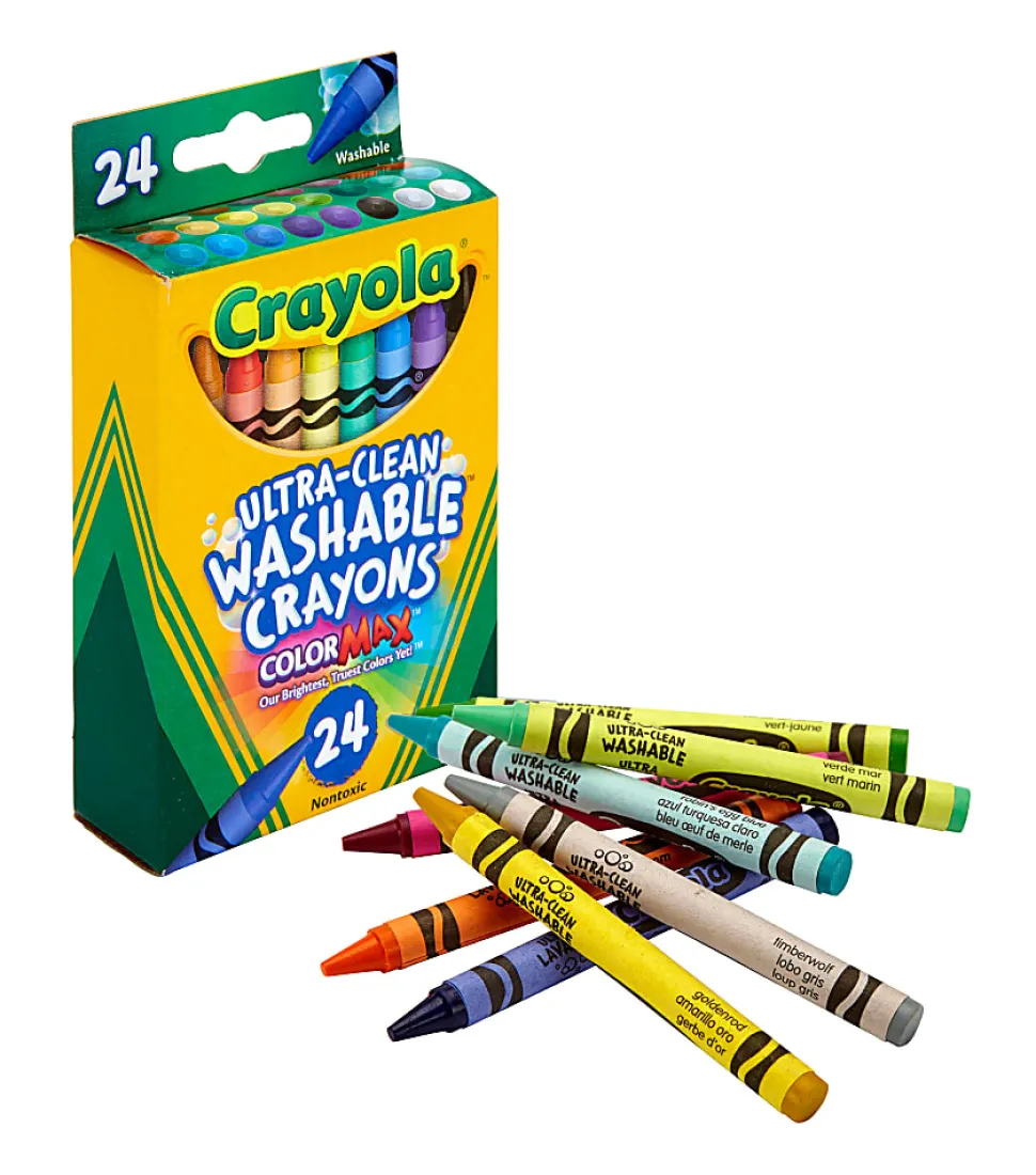 Crayola® Washable Crayons, Assorted Colors, Pack Of 24 Crayons