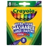 Crayola® Washable Crayons, Large, Assorted Colors, Box Of 8 Crayons