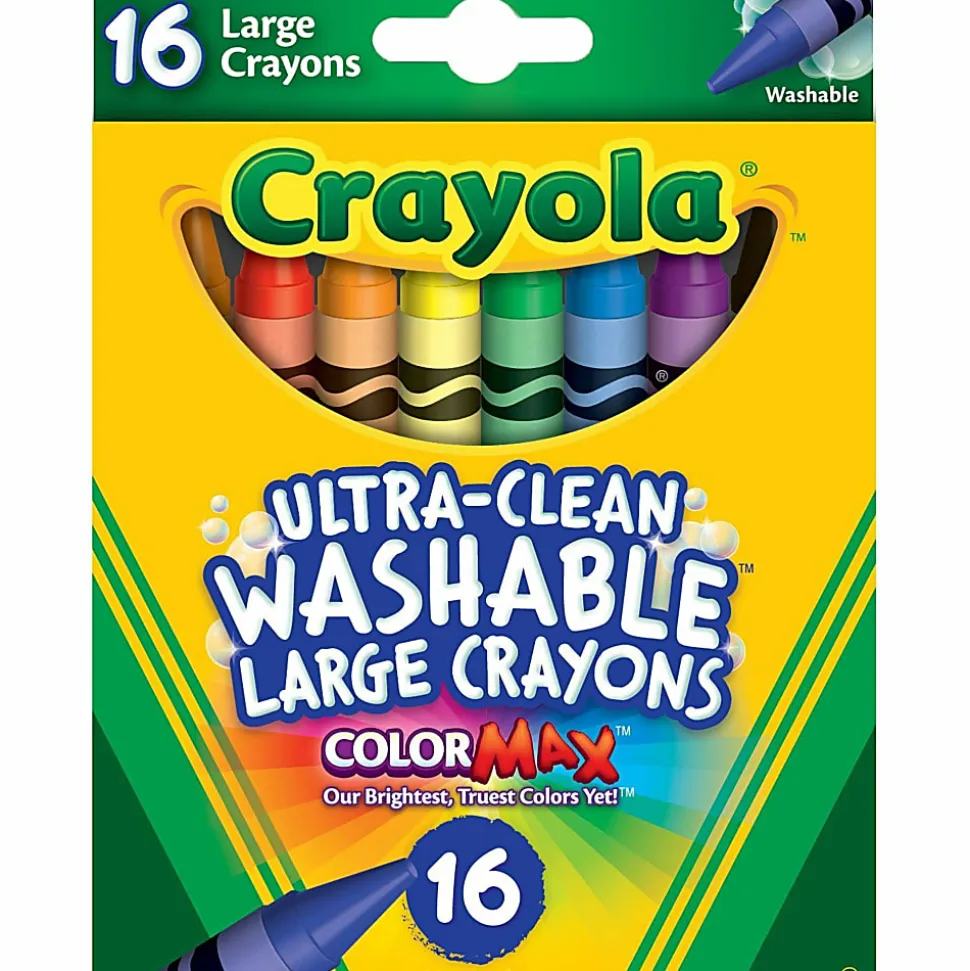 Crayola® Washable Crayons, Large, Assorted Colors, Box Of 8 Crayons