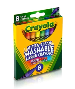 Crayola® Washable Crayons, Large, Assorted Colors, Box Of 8 Crayons